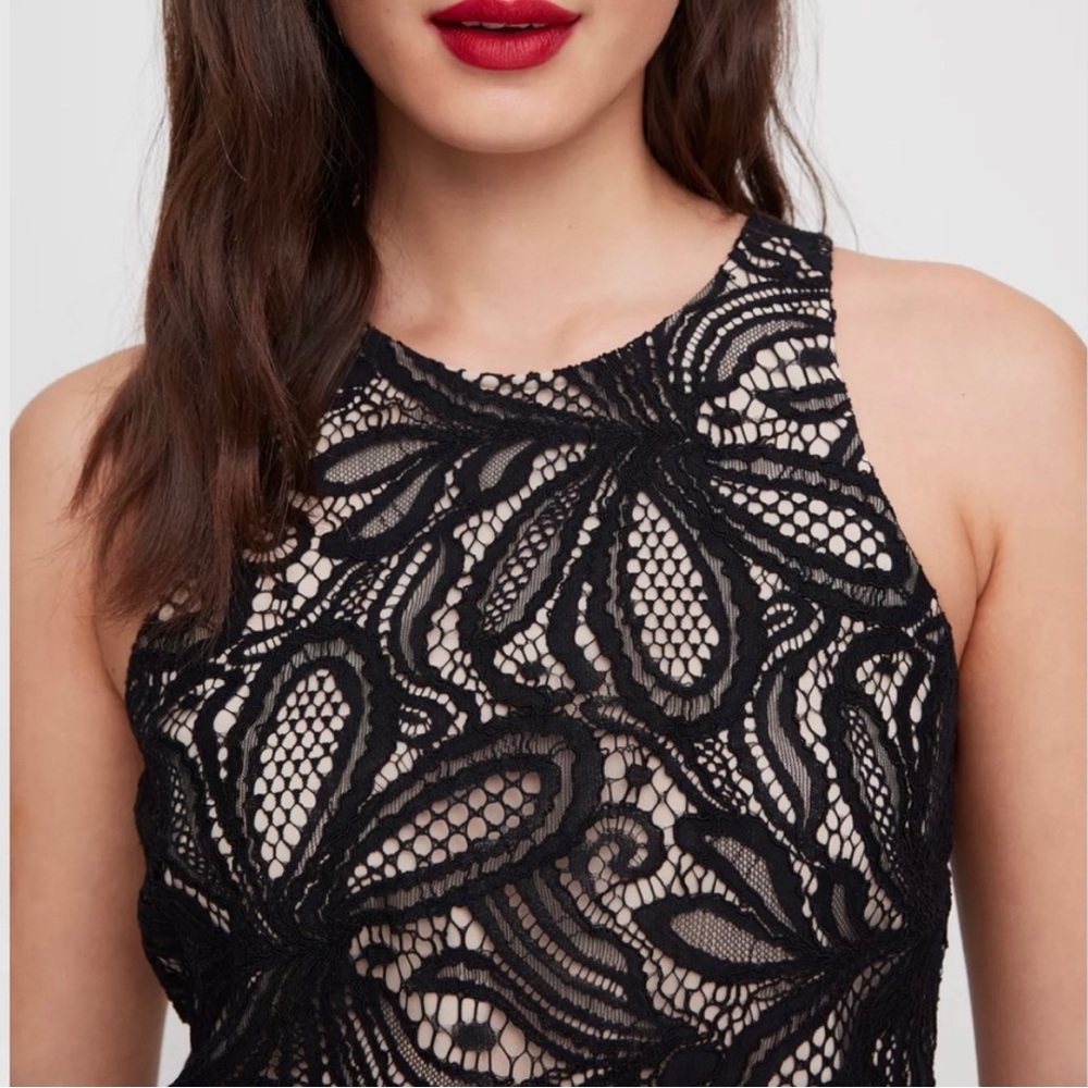 ARITZIA BABATON Henry Black Mini Sleeveless Cocktail Lace Dress - Picture 3 of 11